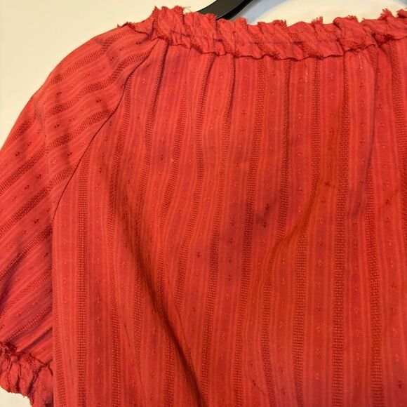 Vintage Old Navy SZ Medium Orange Bohemian Tie Top Embroidered Coquette Girly - Picture 9 of 10